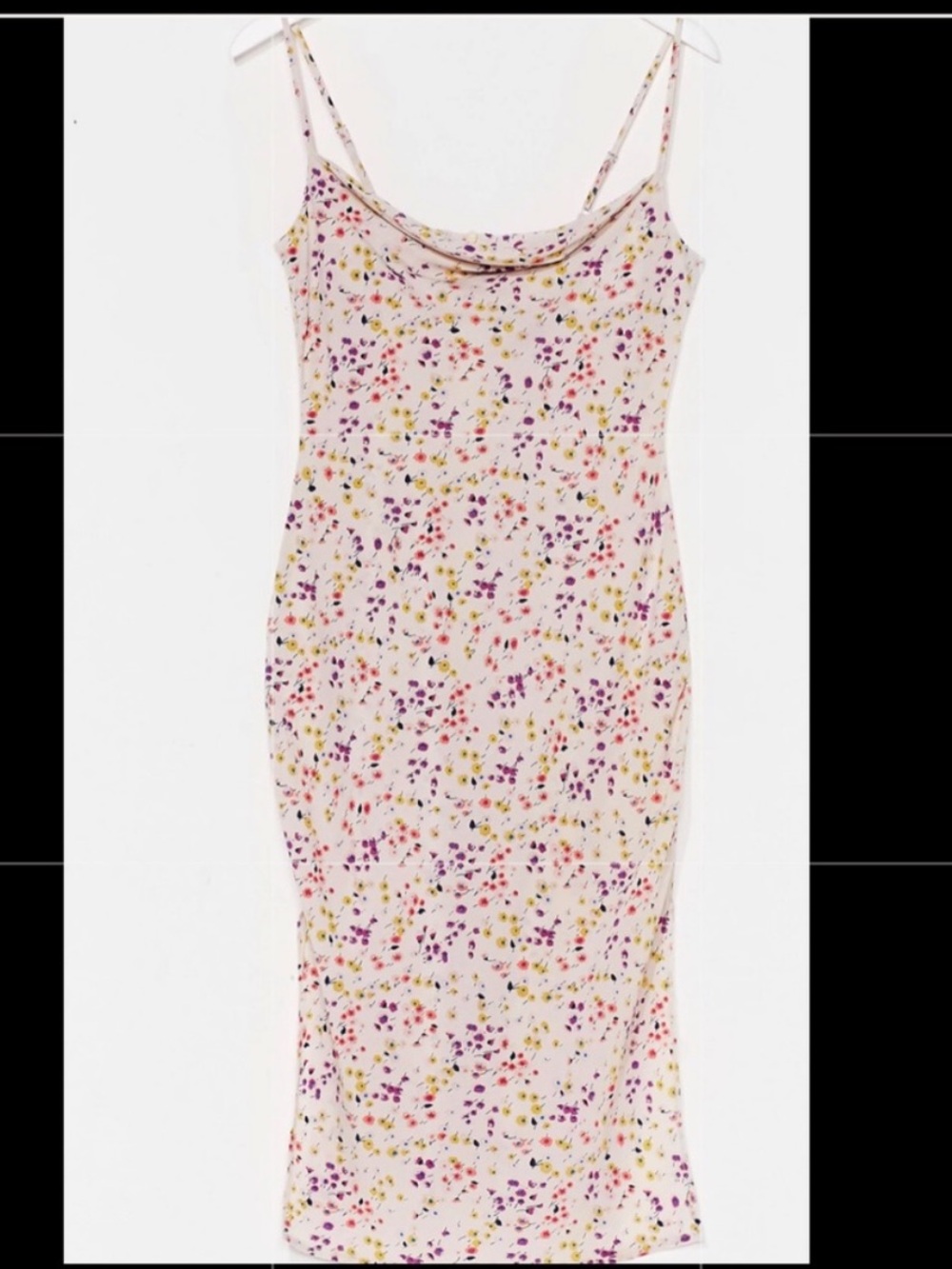 Nasty Gal Blush Floral Cowl Neck Slip Dress 6